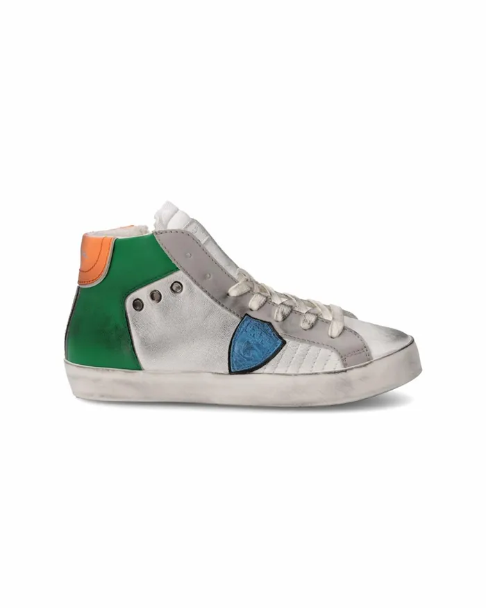 Kids Sneakers Paris Tennis Kids White Green Orange JUNIOR Philippe Model Paris Kids Junior 2840