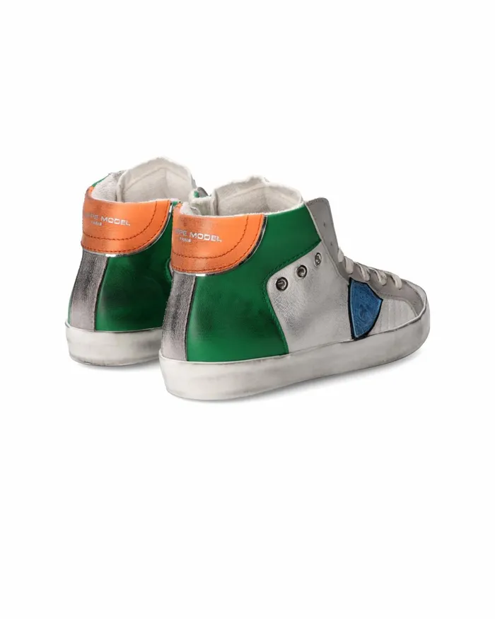 Kids Sneakers Paris Tennis Kids White Green Orange JUNIOR Philippe Model Paris Kids Junior 2840