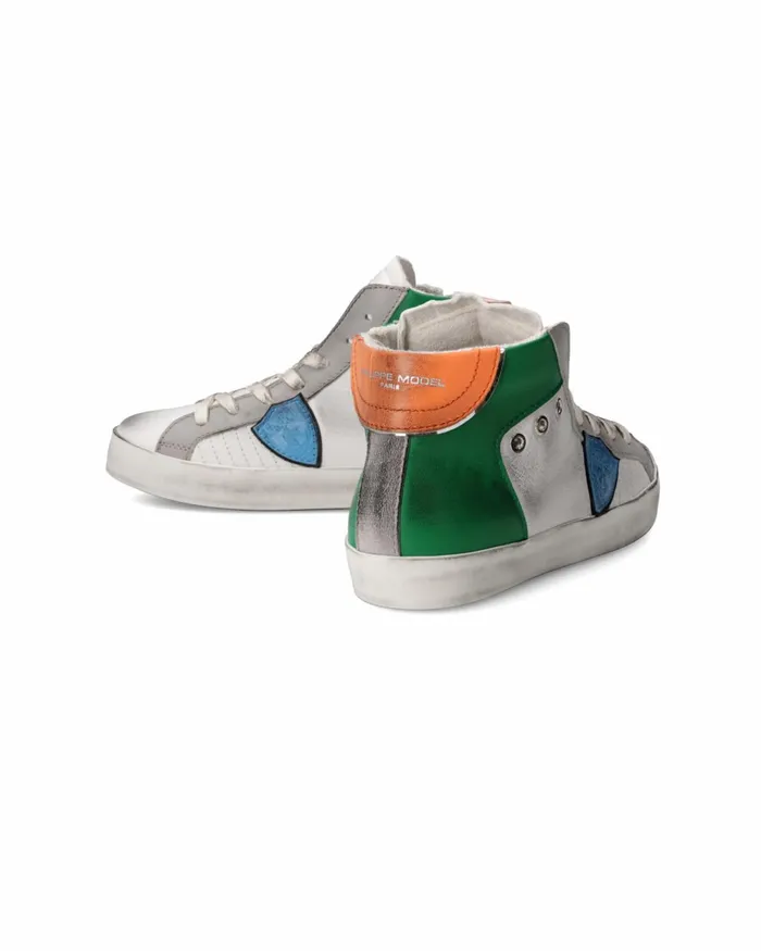 Kids Sneakers Paris Tennis Kids White Green Orange JUNIOR Philippe Model Paris Kids Junior 2840