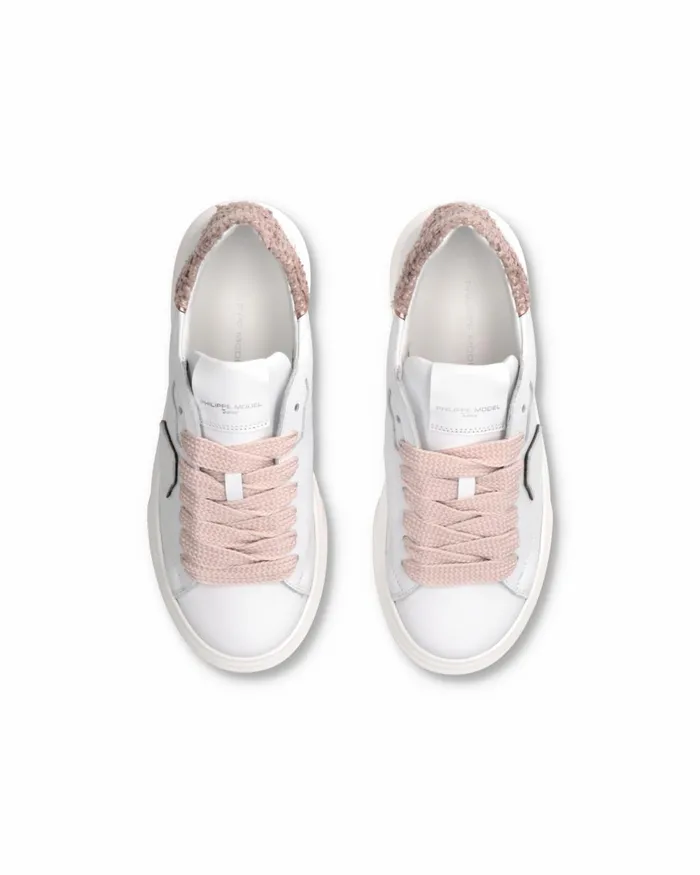 Kids Sneakers Temple Tennis Junior White Pink JUNIOR Philippe Model Paris Kids Junior 2840