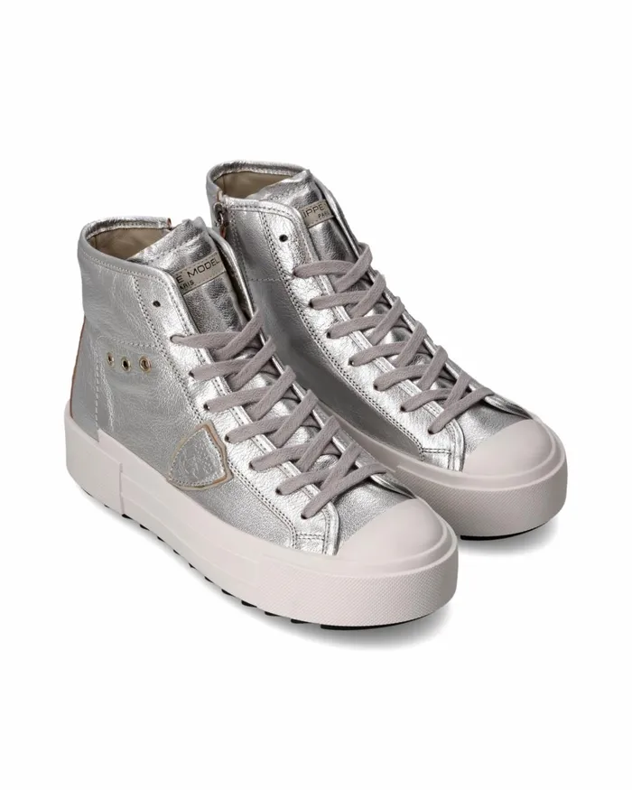 KidsWomen Paris Haute Sneakers Silver Shoes For Woman Philippe Model Paris Kids Mini Me KidsWomen Paris Haute Sneakers Silver Shoes For Woman Philippe Model Paris Kids Mini Me