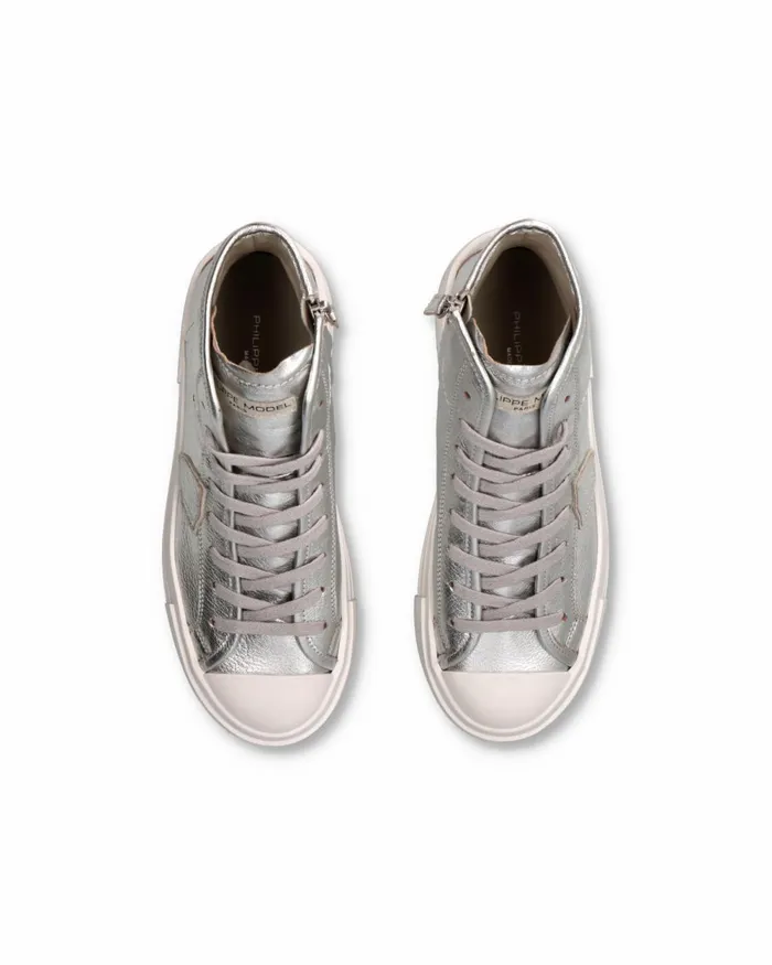 KidsWomen Paris Haute Sneakers Silver Shoes For Woman Philippe Model Paris Kids Mini Me