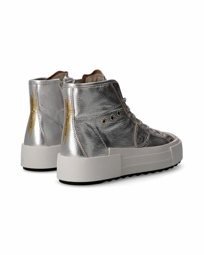 KidsWomen Paris Haute Sneakers Silver Shoes For Woman Philippe Model Paris Kids Mini Me