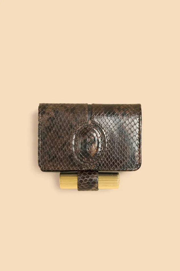 KIKI Wallet Python Chocolat Women Rouje Small Leather Goods