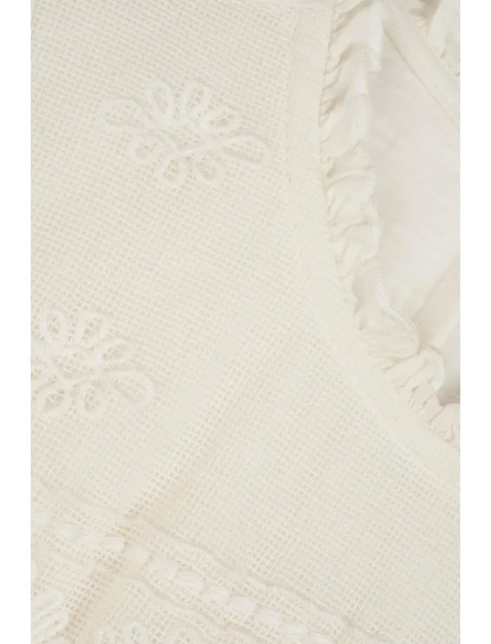 Knit Tops Women Lucky Brand Embroidered Mixed Media Top Marshmallow