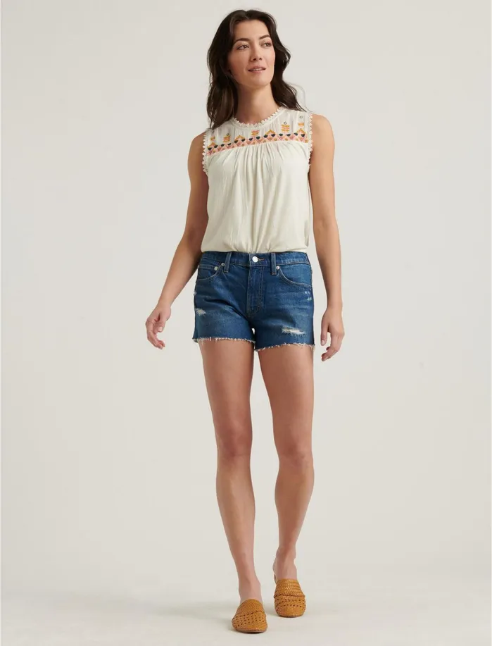 Knit Tops Women Lucky Brand Embroidered Tank Multi