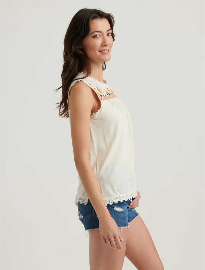 Knit Tops Women Lucky Brand Embroidered Tank Multi