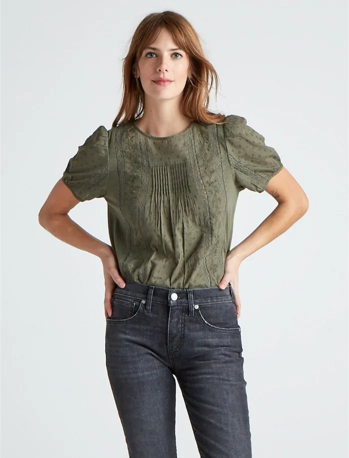 Knit Tops Women Lucky Brand Novelty Mix Top Beetle