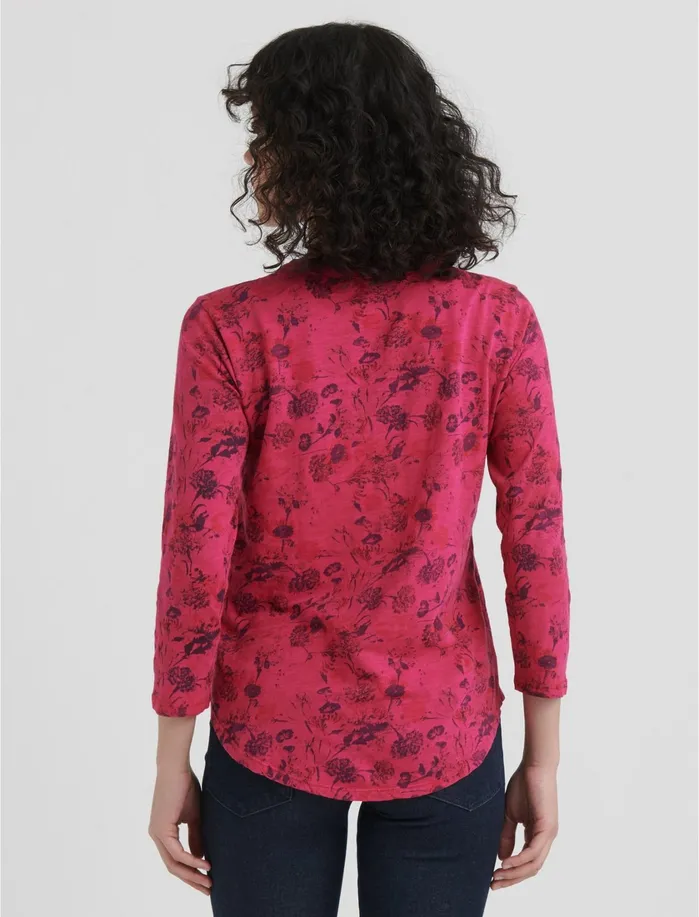 Knit Tops Women Lucky Brand Overdyed Henley Top Pink Multi