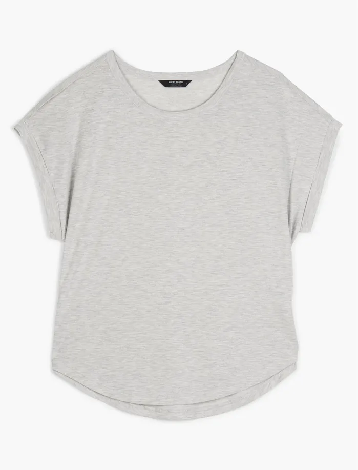 Knit Tops Women Lucky Brand Sandwash Dolman Tee Heather Grey
