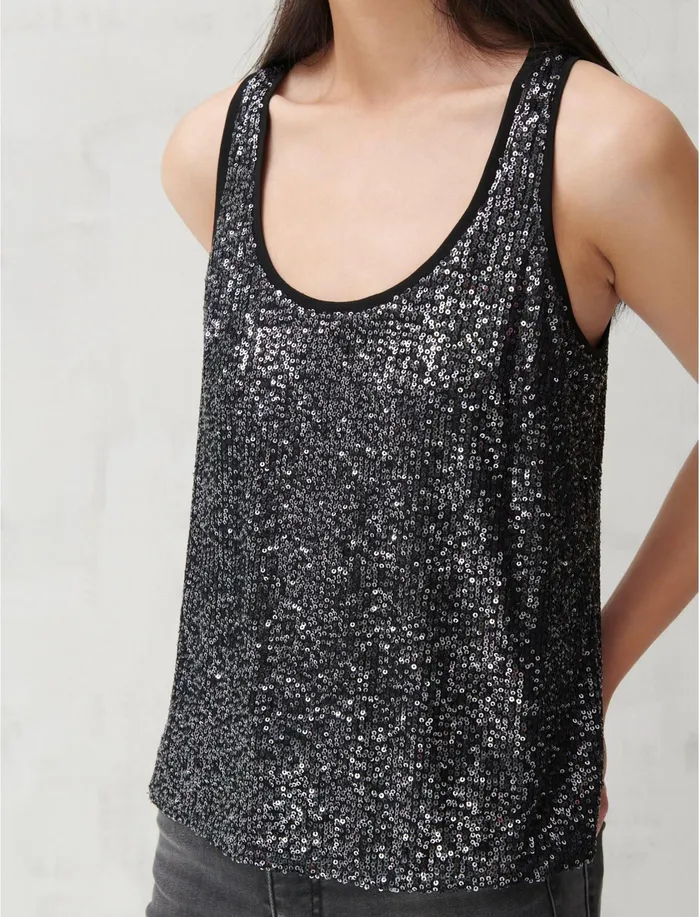 Knit Tops Women Lucky Brand Sequin Tank Lucky Black