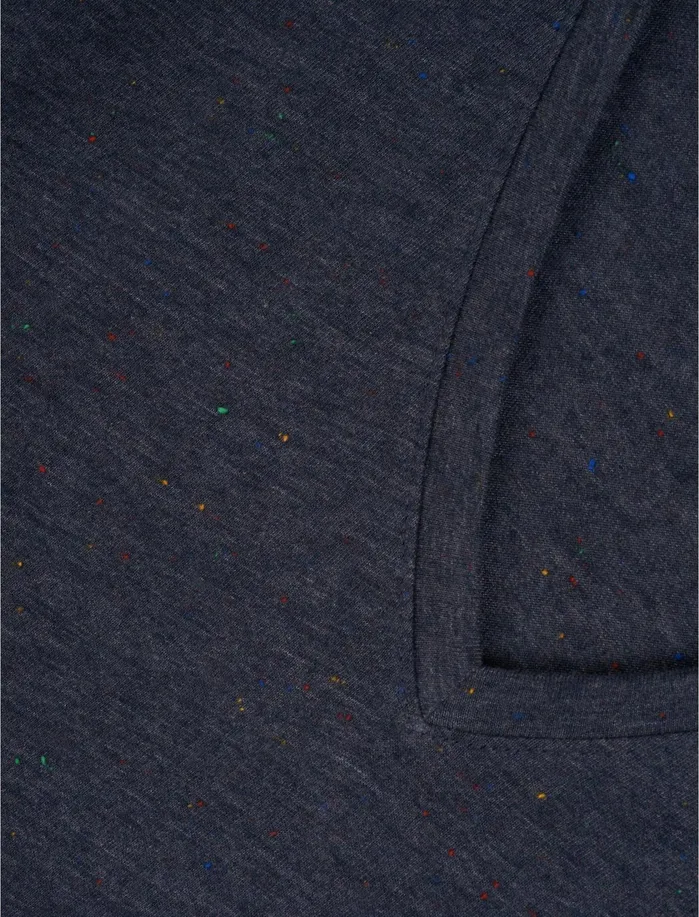 Knit Tops Women Lucky Brand Speckled V Neck Tee Navy Multi