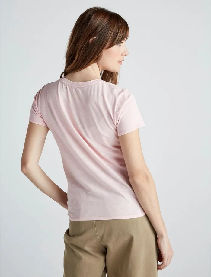 Knit Tops Women Lucky Brand Swim Club Hwood Tee Chalk Pink