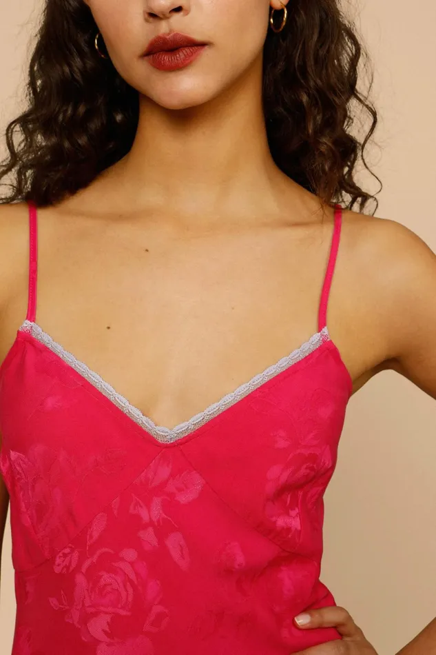 LEILA Dress Jacquard Fushia Women Rouje Dresses