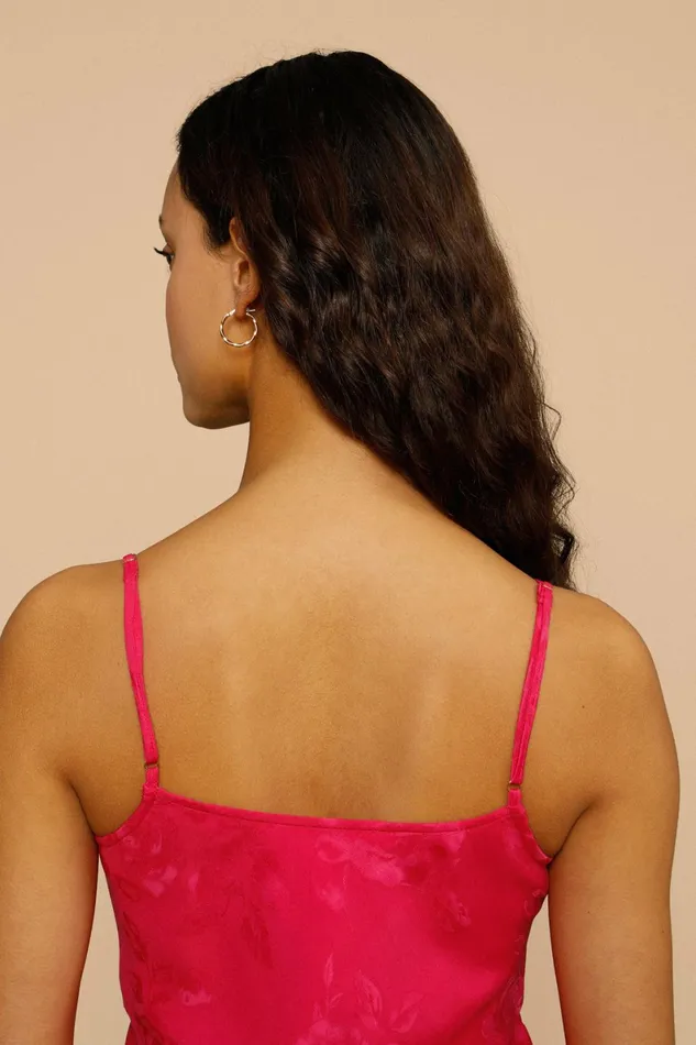 LEILA Dress Jacquard Fushia Women Rouje Dresses
