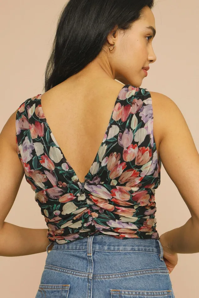 LUCIANO Top Tulipano Noir Women Rouje Blouses and Tops