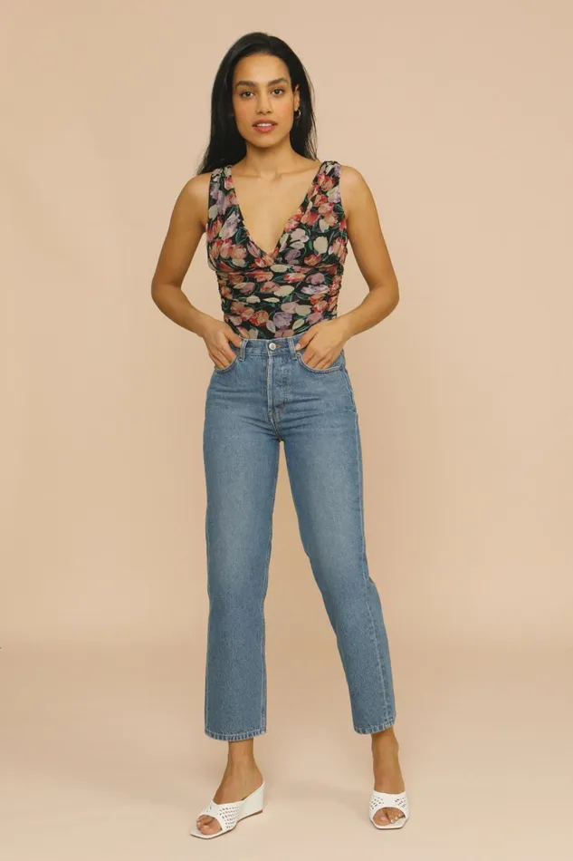 LUCIANO Top Tulipano Noir Women Rouje Blouses and Tops