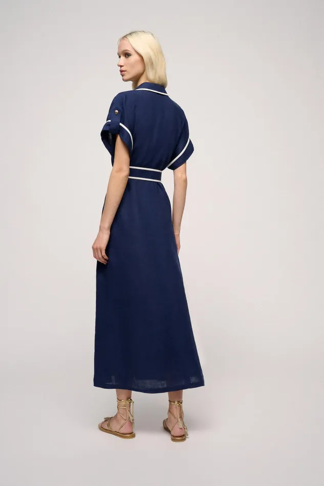Luisa Spagnoli Dresses and Jumpsuits Parente Bluecream 8211 Women Luisa Spagnoli Dresses and Jumpsuits Parente Bluecream 8211 Women