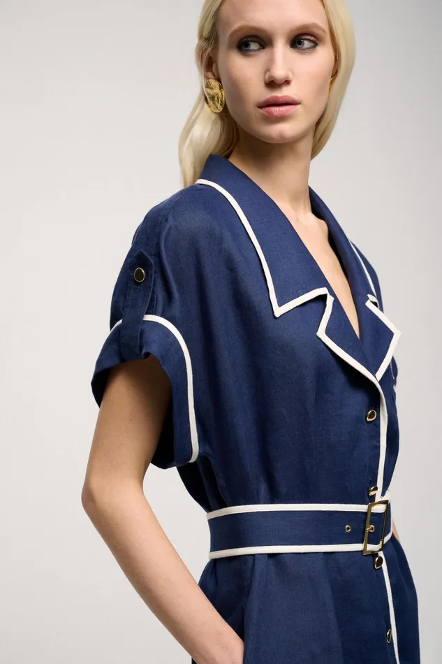 Luisa Spagnoli Dresses and Jumpsuits Parente Bluecream 8211 Women Luisa Spagnoli Dresses and Jumpsuits Parente Bluecream 8211 Women