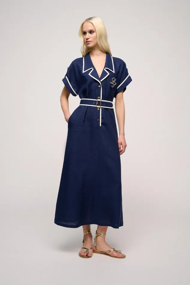 Luisa Spagnoli Dresses and Jumpsuits Parente Bluecream 8211 Women Luisa Spagnoli Dresses and Jumpsuits Parente Bluecream 8211 Women