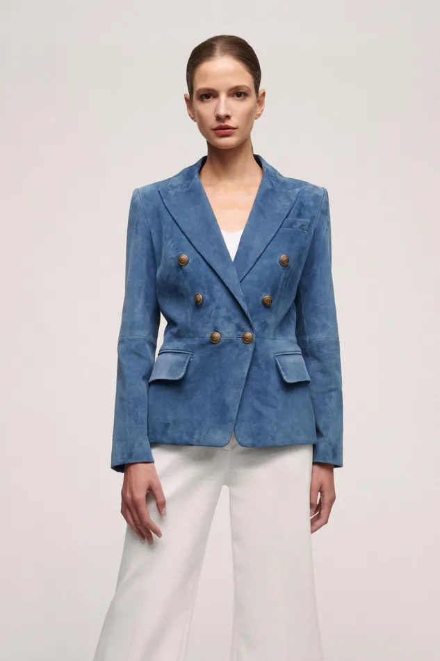 Luisa Spagnoli Jackets and Blazers Versailles Avio Blue 8211 Women Luisa Spagnoli Jackets and Blazers Versailles Avio Blue 8211 Women