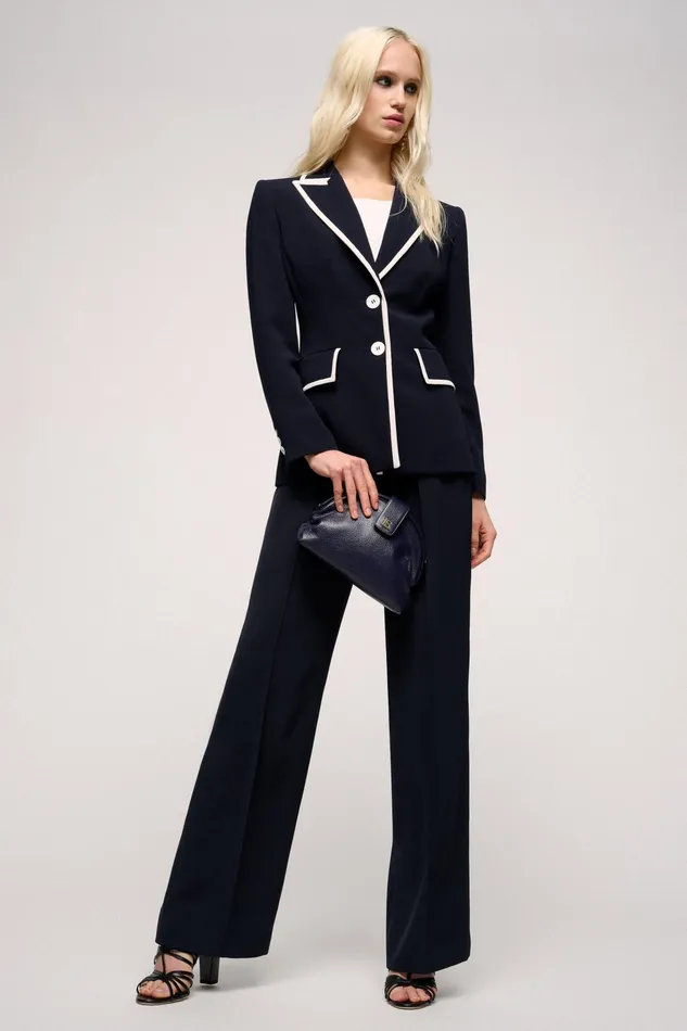 Luisa Spagnoli Jackets and Blazers Versione Bluecream 8211 Women Luisa Spagnoli Jackets and Blazers Versione Bluecream 8211 Women