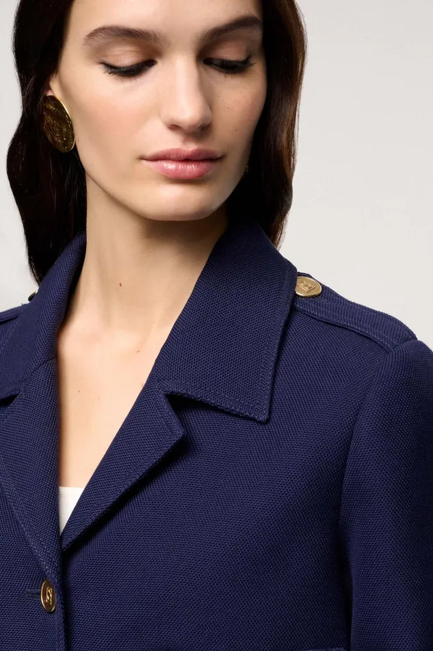 Luisa Spagnoli Jackets and Blazers Vitamina Blue 8211 Women Luisa Spagnoli Jackets and Blazers Vitamina Blue 8211 Women