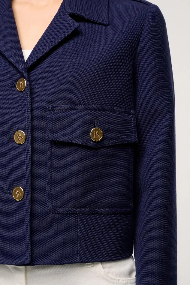 Luisa Spagnoli Jackets and Blazers Vitamina Blue 8211 Women Luisa Spagnoli Jackets and Blazers Vitamina Blue 8211 Women
