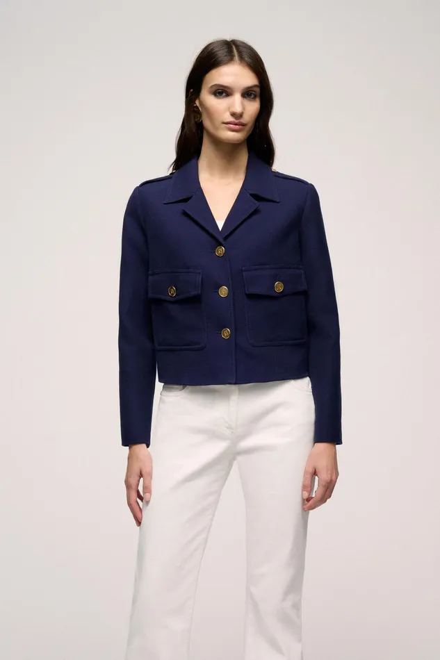 Luisa Spagnoli Jackets and Blazers Vitamina Blue 8211 Women Luisa Spagnoli Jackets and Blazers Vitamina Blue 8211 Women