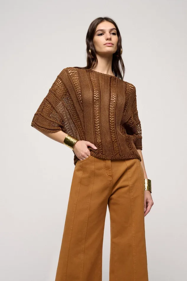 Luisa Spagnoli Knitwear Cerniera Tobacco 8211 Women