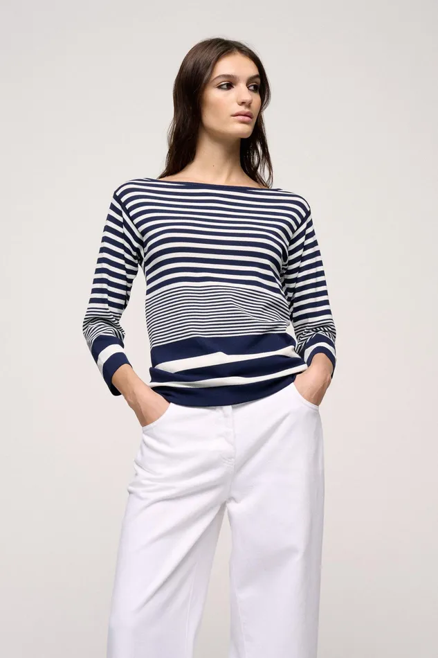 Luisa Spagnoli Knitwear Corazza Bluecream 8211 Women