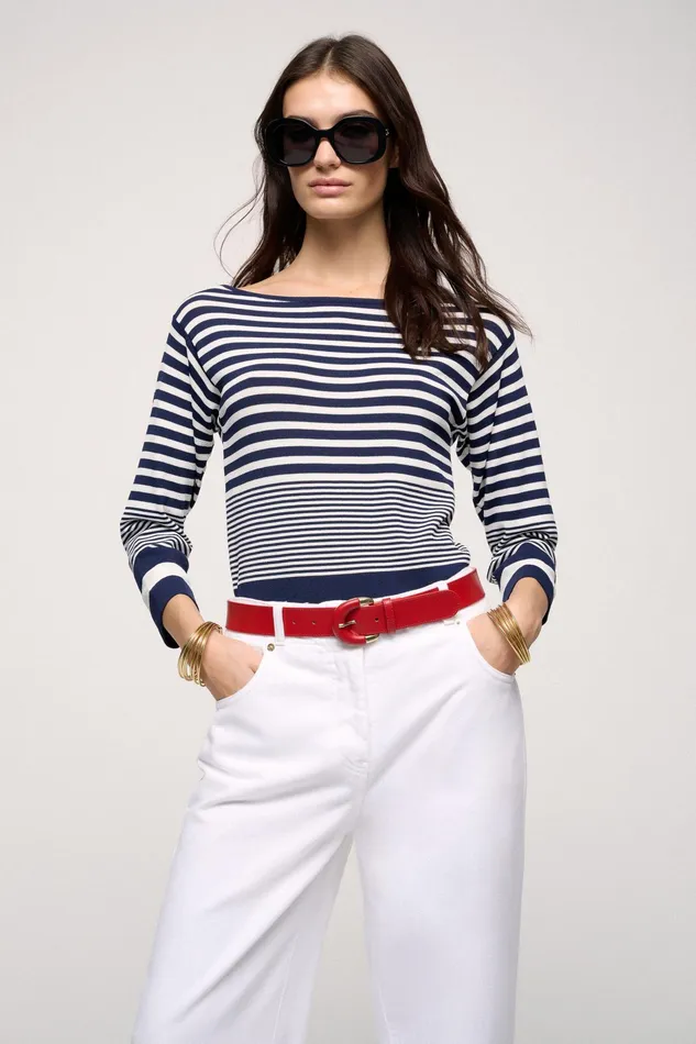 Luisa Spagnoli Knitwear Corazza Bluecream 8211 Women Luisa Spagnoli Knitwear Corazza Bluecream 8211 Women