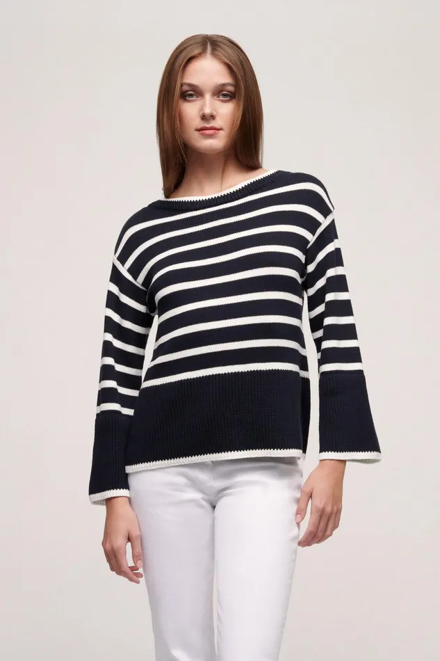 Luisa Spagnoli Knitwear Cortina Bluewhite 8211 Women