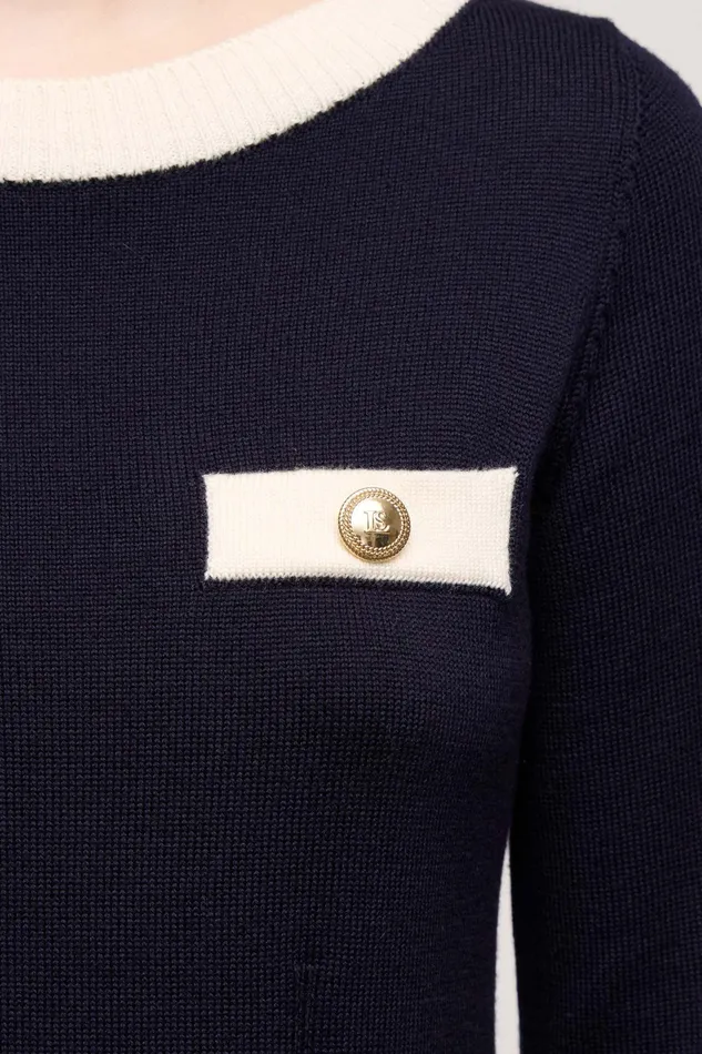 Luisa Spagnoli Knitwear Miniatura Bluecream 8211 Women Luisa Spagnoli Knitwear Miniatura Bluecream 8211 Women