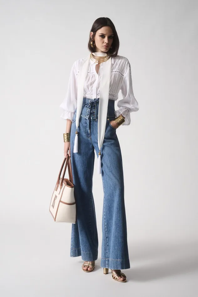 Luisa Spagnoli Pants Agrumeto Blue 8211 Women Luisa Spagnoli Pants Agrumeto Blue 8211 Women