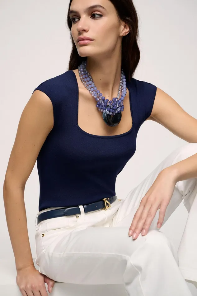 Luisa Spagnoli Tops And TShirts Cebrio Blue 8211 Women
