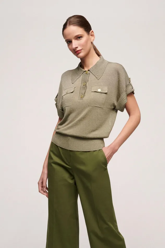 Luisa Spagnoli Tops And TShirts Concetta Military Green 8211 Women