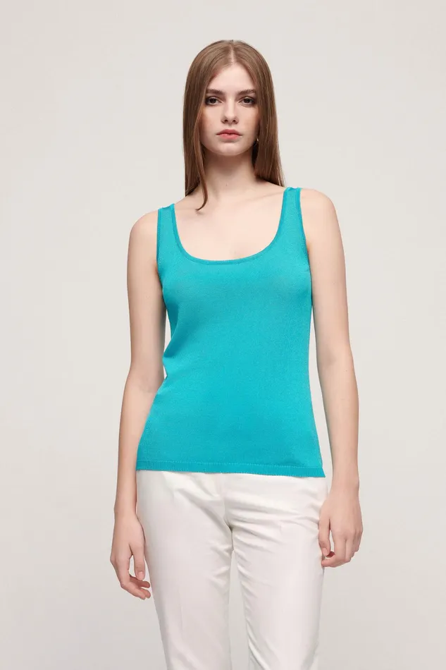 Luisa Spagnoli Tops And TShirts Corde Turquoise 8211 Women