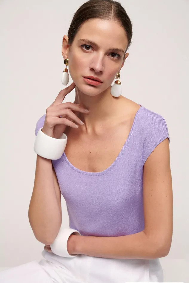 Luisa Spagnoli Tops And TShirts Culla Lilac 8211 Women