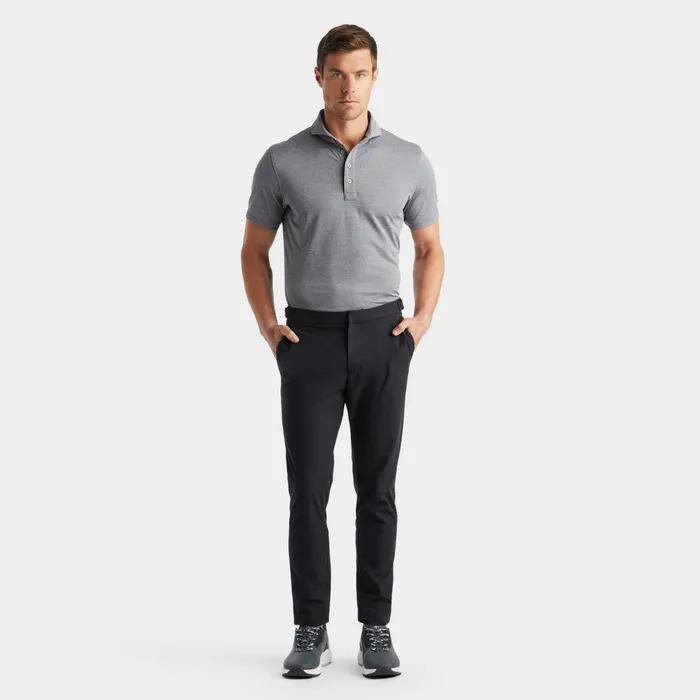 Mlange Rib Gusset Tech Piqu Modern Spread Collar Polo Heather Grey Men GFORE Tops