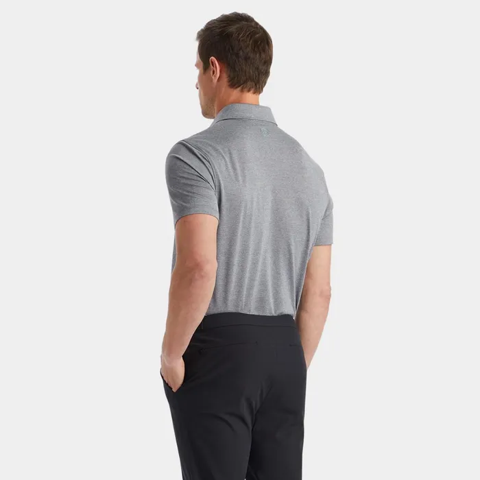 Mlange Rib Gusset Tech Piqu Modern Spread Collar Polo Heather Grey Men GFORE Tops