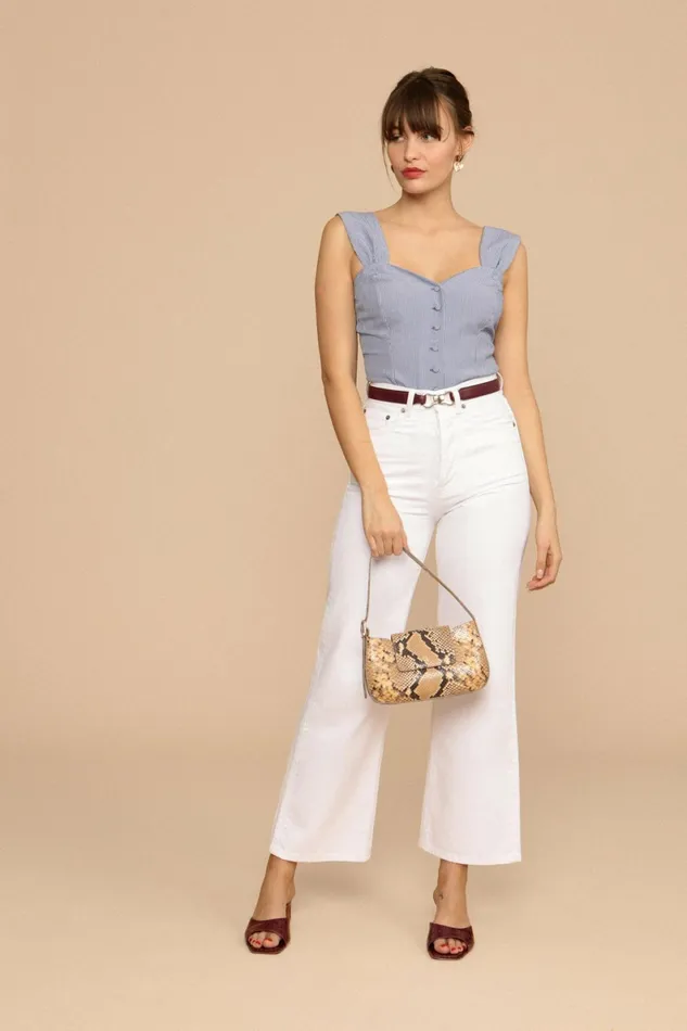 MAGGIE Top Bleu Vichy Women Rouje Blouses and Tops