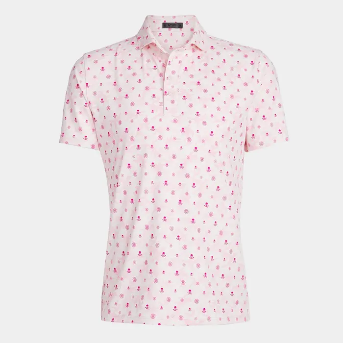 Mapped Icon Camo Tech Jersey Modern Spread Collar Polo Petal Men GFORE Tops