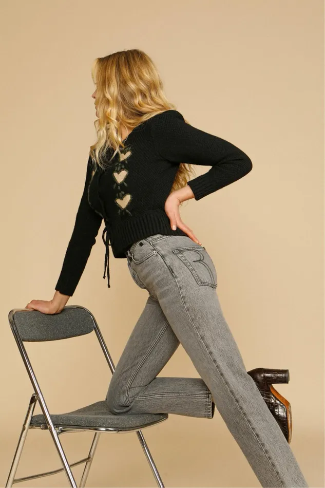 MARAIS Jeans Noir Vintage Wash Women Rouje Pants