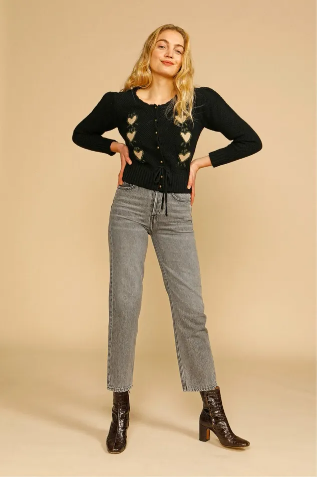 MARAIS Jeans Noir Vintage Wash Women Rouje Pants