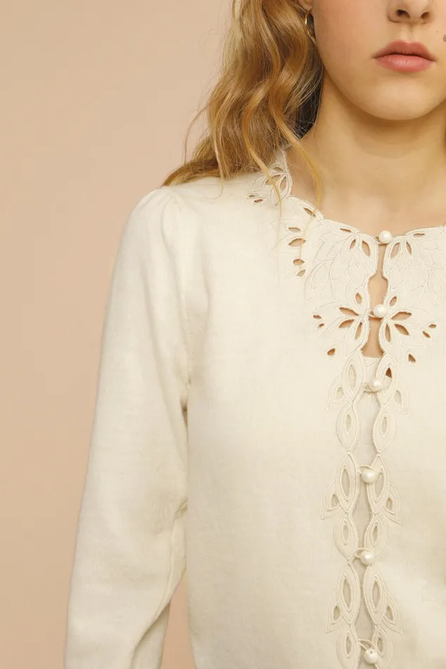 MATEO Cardigan Ecru Women Rouje Knits
