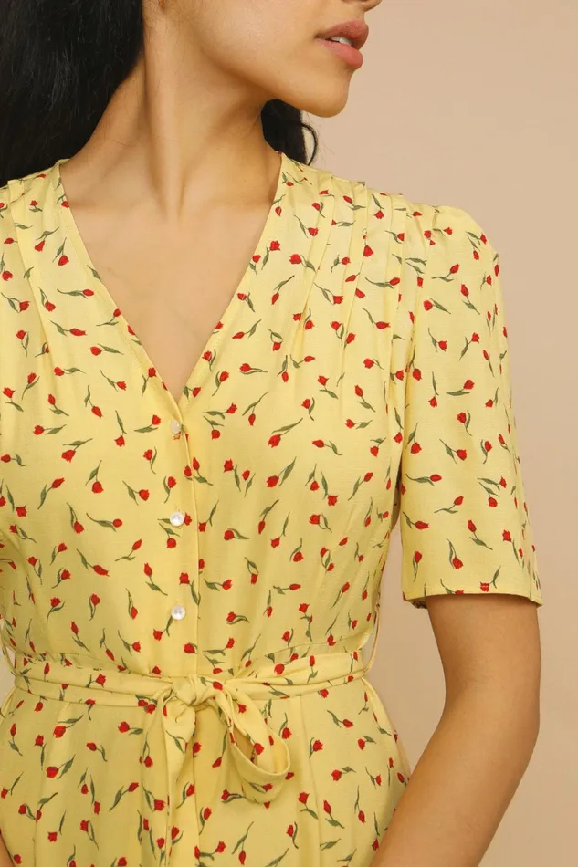 MATHILDE Dress Mini Tulipe Paille Women Rouje Dresses