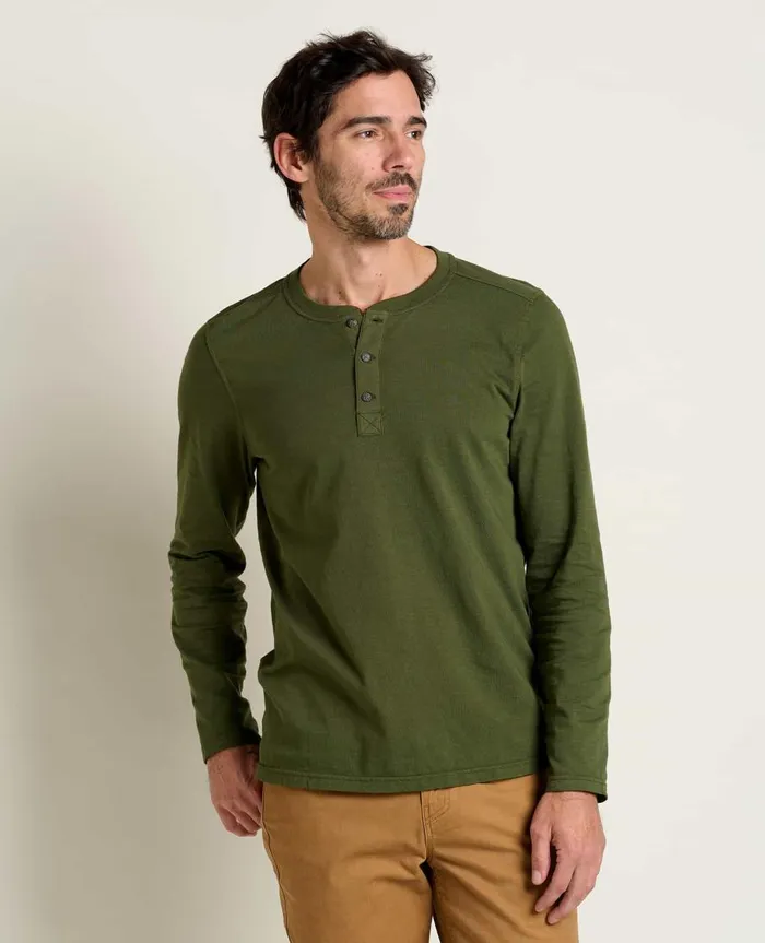 Men039s Men039s Primo Long Sleeve Henley Chive ToadandCo Shirts