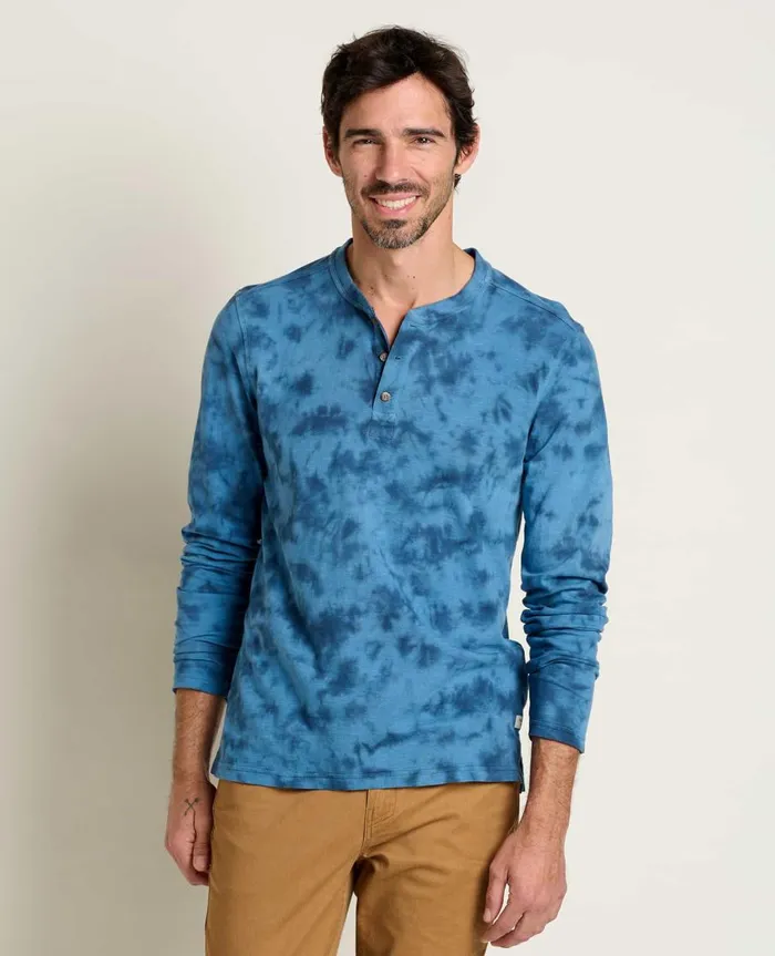 Men039s Men039s Primo Long Sleeve Henley True Navy Tie Dye ToadandCo Shirts