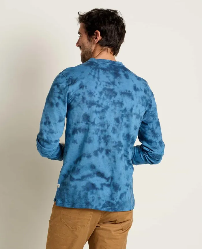 Men039s Men039s Primo Long Sleeve Henley True Navy Tie Dye ToadandCo Shirts